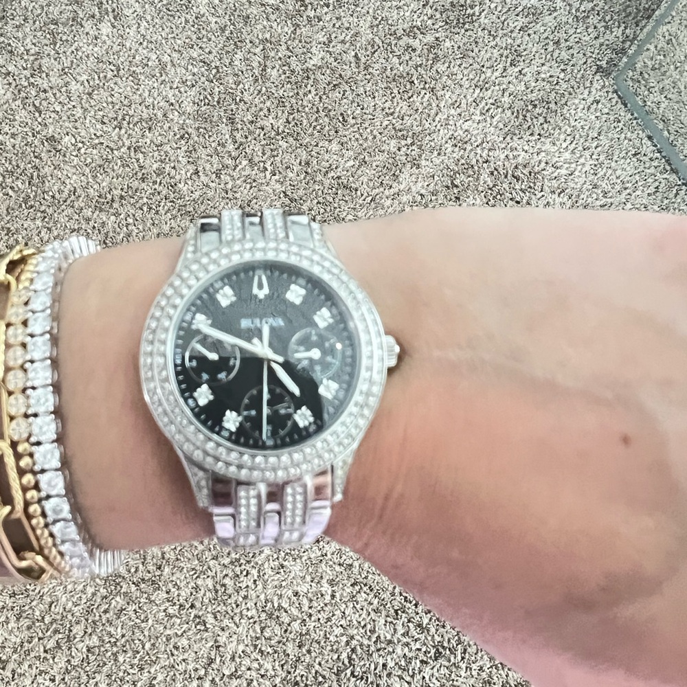 Bulova Chronograph with Silver and Black Design